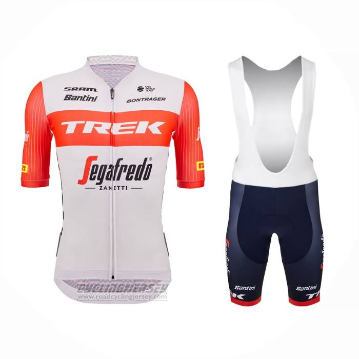 2023 Cycling Jersey Trek Segafredo Orange White Short Sleeve And Bib Short